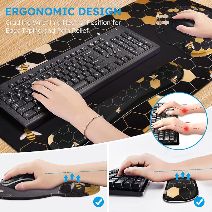 iCasso Honeycomb Mousepad 35.4"x15.7", Desk Protector for Workspace - Image 3