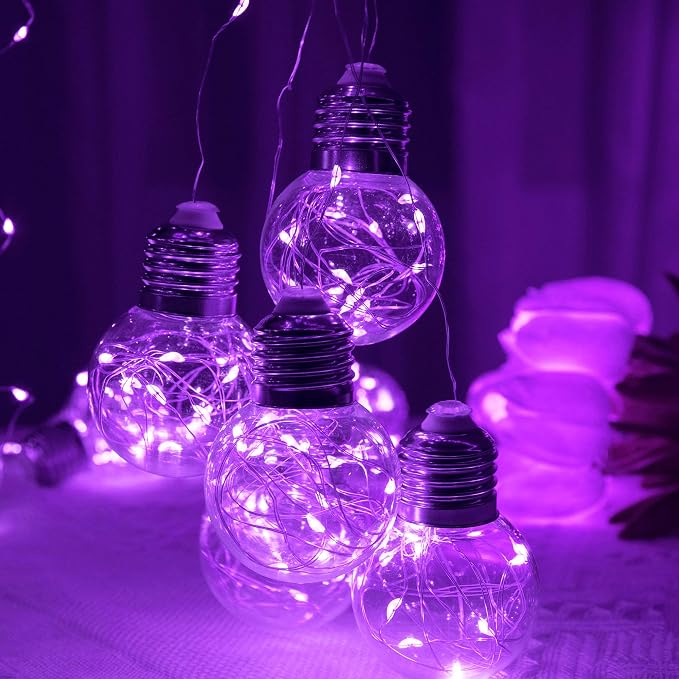 YOLIGHT Wishing Ball Curtain Lights 200 LED Window Curtain String Lights with Remote, USB Battery Powered Twinkle Globe Fairy Lights for Wedding Party Bedroom Halloween Christmas Decoration (Purple) - Image 7