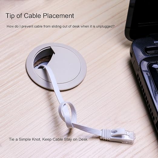 Jadaol Cat6 Ethernet Cable 5FT 10-Pack 10Gbps Flat Network Cable, White - Image 6