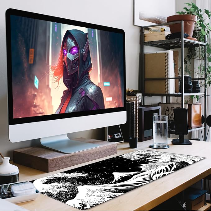TEDNETGO Extra Large Mouse Pad, Gaming Mouse Pad, Waterproof Extra Large Mousepad with Stitched Edges, Non-Slip Base Keyboard Pad for Gamer, Office & Home, 31.5 x 15.8, Dragon - Image 7