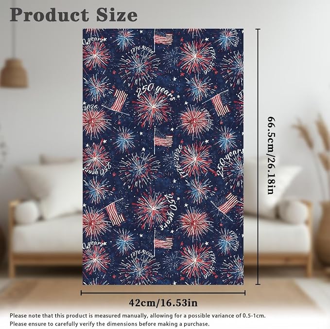 250th Anniversary Fireworks Recliner Headrest Cover 26x16 Inch Set of 2 - Easy to Install Polyester Slipcover Chair, Decoration & Non-Slip Design with Fixing Nails for Office/Home - Image 6