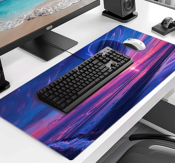 Space Landscape Computer Mouse Pad, XXL Laptop Gaming Mouse Keyboard Pad | Large Extended Mouse Pad; Full Desk Coverage; Waterproof Coating; Stable Anti-Slide Base For Gaming, Office, Study Daily Use - Image 3