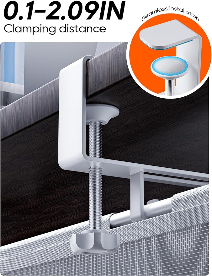 27" No Drill Under Desk Cable Management Tray (White) - Image 6