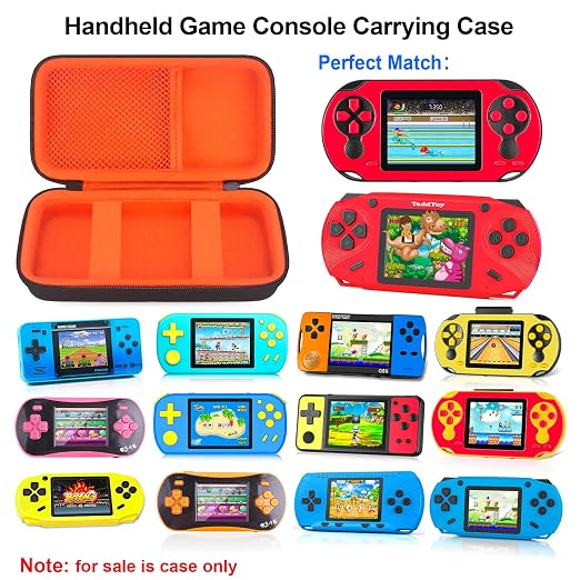 Elonbo Carrying Case for TaddToy/WELLST·G/Beijue/FAMILY POCKET/CCTU/X- JOYKIDS/GREENCREEK/Beico/KAVOYI/GuaiyeyeAP/TEBIYOU Handheld Game Console, Portable Electronic Gaming Player Bag, Black+ - Image 2