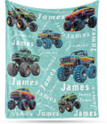 Ship Next Day, Personalized Truck Blanket - Printed in USA, Custom Name Blankets for Kids with Big Off Road Auto Vehicle Graphic, Home Bedding Decor, Fun Birthday Gift for Boys&Girls Women Man by Unknown