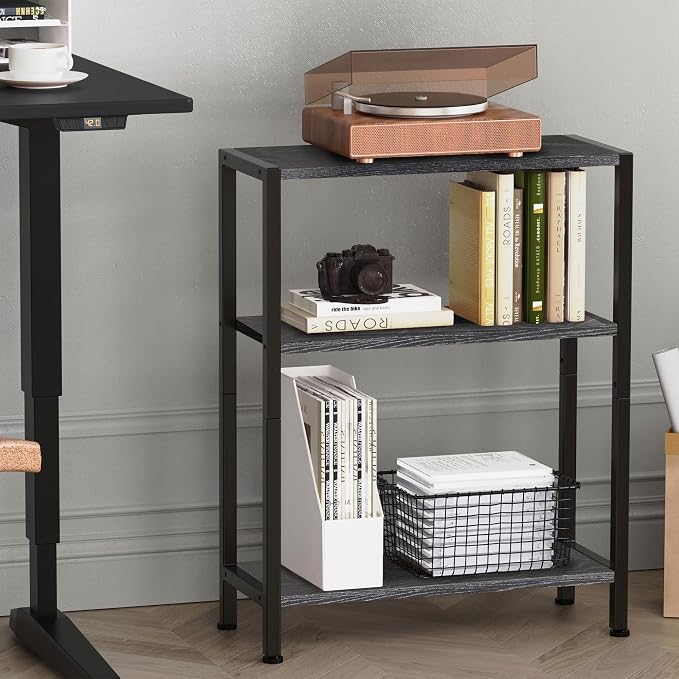 3-Tier Side Table, Small EndTable, Sofa SideTable for Narrow Spaces, Slim EndTable, NightstandTable, Skinny Bedside Table, for Living Room, Bedroom, Office, Black - Image 8