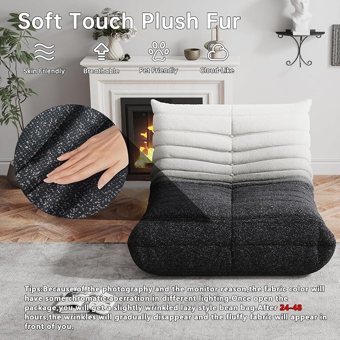 WHGBJA Bean Bag Chair for Adults, Lazy Bean Bag Sofa for Bedroom, Living Room, Reading, Gaming Floor Sofa Chair, Boneless, Comfy - Image 3