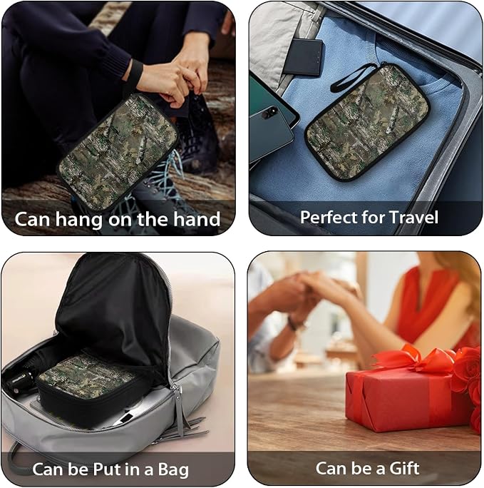 Forest Camo Print Electronics Organizer Travel Case Cord Cable Charger Organizer Bag Travel Accessories Essentials for Women Men Tech Pouch for Phone Power Bank SD Card USB - Image 6