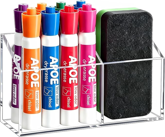 Acrylic Magnetic Pen Holder for Whiteboard,Fridge, School Supplies by Banafich