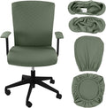Tallew 4 Pcs Office Chair Covers Set Computer Universal Protective Stretchable Chair Seat Covers Desk Armrest Slipcovers Pads Office Cushion Backrest for Rotating(Olive Green) by Tallew