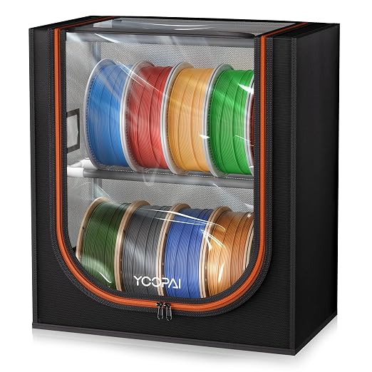 YOOPAI 3D Printer Filament Storage Box – 2 Tier Filament Storage Rack with Fabric Cover, Holds Up to 12 Rolls 1KG – 3D Filament Storage Organizer for Home, Workshop & Studio by YOOPAI
