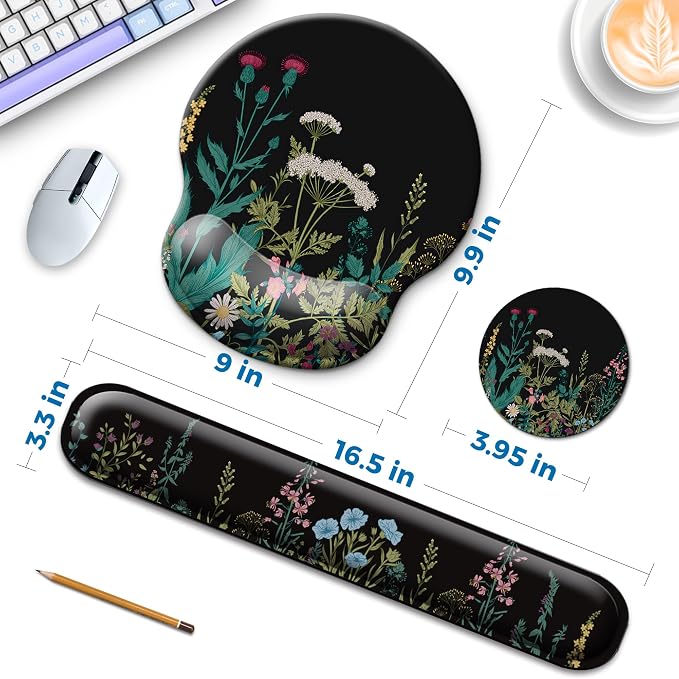 Mouse Pad and Keyboard Wrist Rest Support,Ergonomic Mouse Pad Set - Image 2
