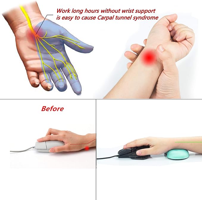 BRILA Ergonomic Memory Foam Mouse Wrist Rest Support Pad Cushion for Computer, Laptop, Office Work, PC Gaming - Massage Holes Design - Wrist Pain Relief (Aquamarine Mouse Wrist Rest) - Image 7