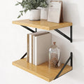 Axeman Deep Floating Shelves, 18'' x 12'' Oak Wall Shelves Set of 2 by Axeman