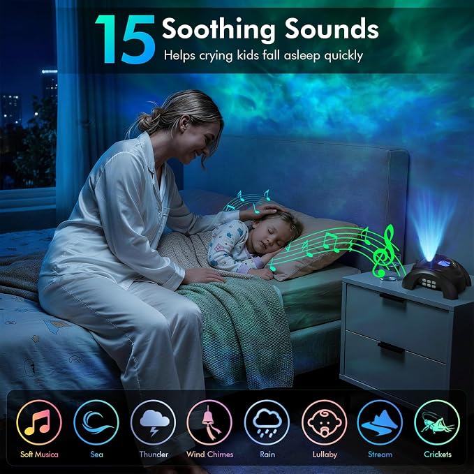 Rossetta Dual Lens Galaxy Star Projector, Aurora Night Light for Bedroom - Image 3
