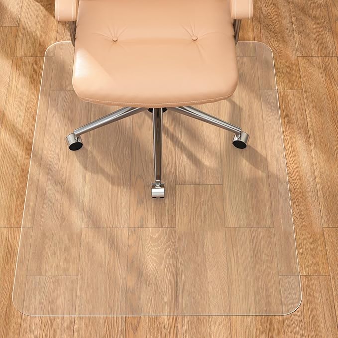 Tonaus Office Chair Mat for Hardwood Floor 48"×36" Desk Chair Mat, Clear | Transparent Chair Mat, PVC Floor Protector, Easy Glide, Scratch-Resistant, Rectangle, For Wood&Tile Floors, Not for Carpet by Tonaus