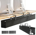 [Upgraded] Large Under Desk Cable Management Tray, Cinati Cable Management Under Desk No Drill, 42" Fabric Cord Hider for Wire Organizer, Cord Organizer for Office, Home - Supports Up to 30lbs Black by Cinati