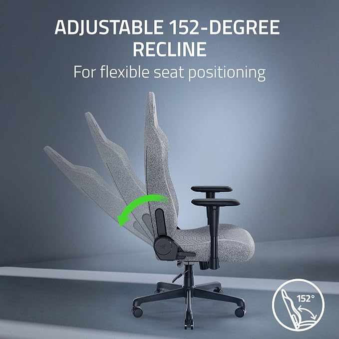 Razer Iskur V2 X Ergonomic Gaming Chair, Light Gray Edition | Built-In Lumbar Support, Wide Seat, High Density Foam Cushions, Adjustable 152 Degree Recline, 2D Armrests, Plush Fabric - Image 7
