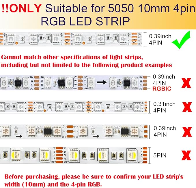 4 Pin LED Strip Connector Kit for10mm Wide LED Light Strip - Image 2