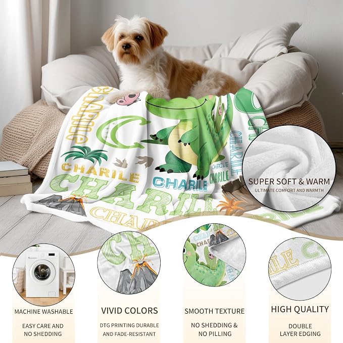 Ship Next Day, Personalized Baby Blankets - Printed in USA, Custom Name Blanket, Baby Blanket with Name, Ultra-Soft Cozy Fleece Blankets, Gifts for Baby Newborn Toddlers Boys & Girls Kids - Image 4