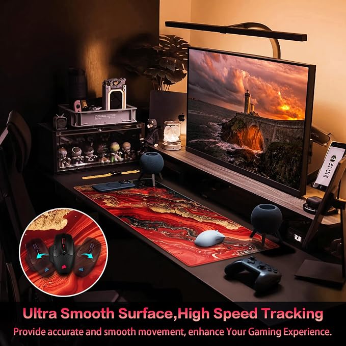 Canjoy Gaming Mouse Pad, 31.5x15.7in Large Mouse Pads for Desk Keyboard Pad | Desk Mat for Keyboard and Mouse Computer Big Full Size Desk Pad with Non-Slip Rubber Base and Stitched Edge for Home Office - Image 3