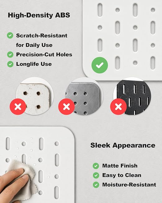 Clamp-On Desk Pegboard Organizer, 14 Accessories, White | 14 Peg Board Accessories, Controller Holders, Keyboard Stand, Headphones Holder, Cable Storage for gaming setups, home office - Image 3
