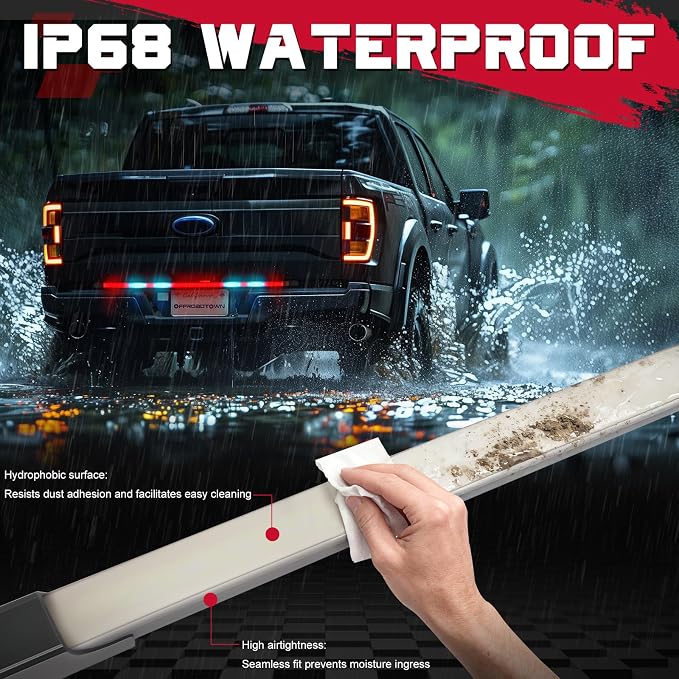 OFFROADTOWN 37inch RGB Tailgate Silicone Flex LED Light Bar 324 LED 3rd Brake/Stop/Turn/Reverse/Strobe Tail Light Custom Driving Light with Wireless Remote Control for Pickup Truck SUV RV Trailer(1PC) - Image 5