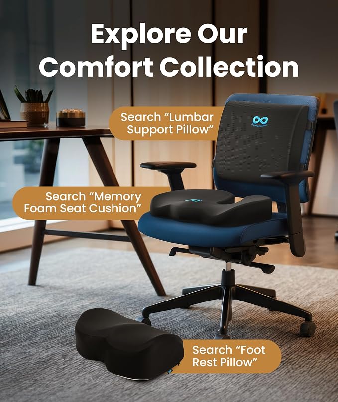 Everlasting Comfort Lumbar Support Pillow for Office Chair - Improves Posture, Promotes Back Pain Relief - Superior Back Support for Gaming and Desk Chairs - Lumbar Pillow for Car, Couch - Image 8