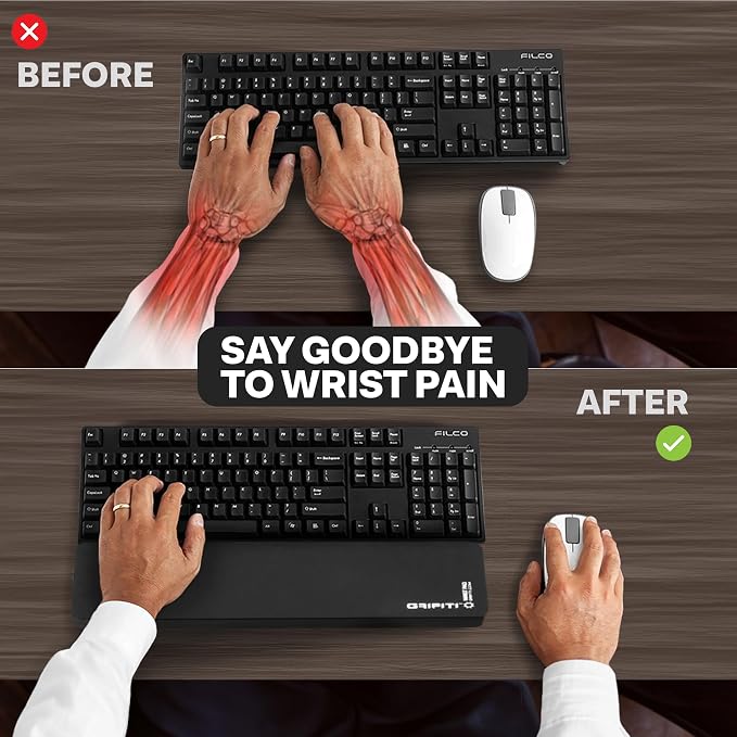 Grifiti Fat Wrist Pad 12" x 4” x 0.75" Inch Keyboard Rest Thick Small Ergonomic Computer Keyboards Hand & Palm Wrists Rests Support Carpal Tunnel Resting Pads Gaming Accessories (Wide 12 x 4 x 0.75) - Image 3