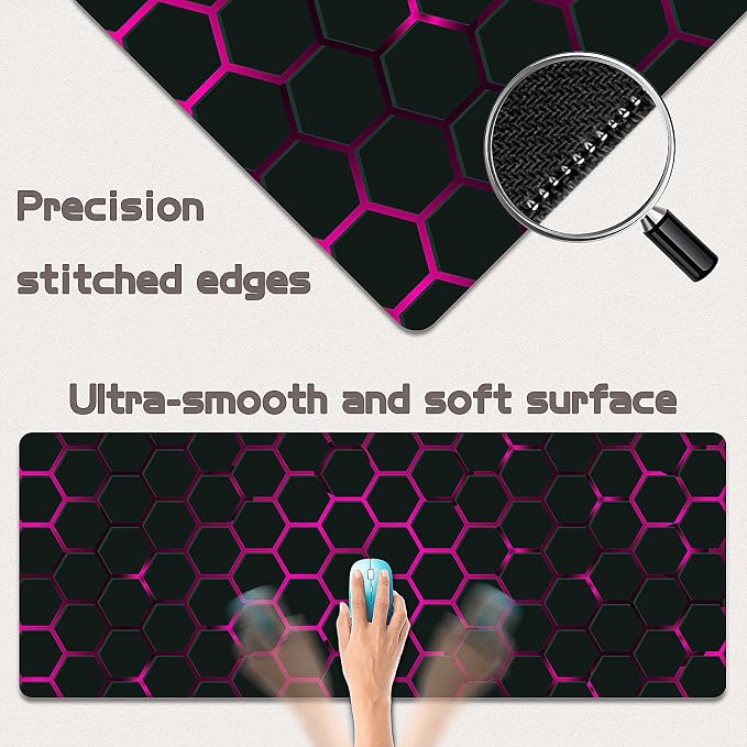 Mouse Pad Gaming - Desk Mat for Keyboard and Mouse - Large Mouse Pads for Desk, Gaming Mousepad with Non-Slip Base, Desks Pad (31.5" X 11.8") for Game, Office and Home - Image 2