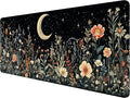 Cute Mystical Plants Desk Pad Whimsical Moon Stars Extended Gaming Mouse Mat with Stitched Edge Non-Slip Base - Big Office Computer Keyboard Laptop Home - 31.5"x11.8" by Unknown