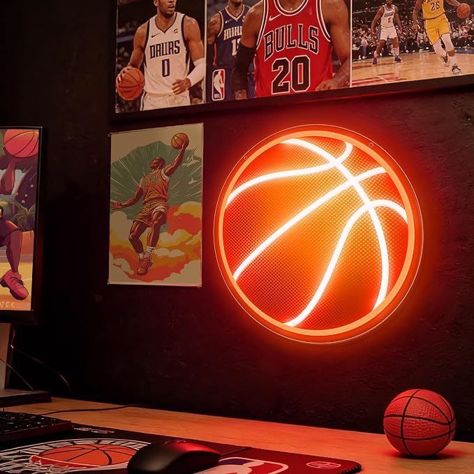 CULOIS Basketball Neon Sign for Wall Decor, UV Printed Basketball Neon Light, Dimmable Sports LED Sign for Bedroom, Man Cave, Dorm, Game Room, Birthday Party Gifts - Image 8