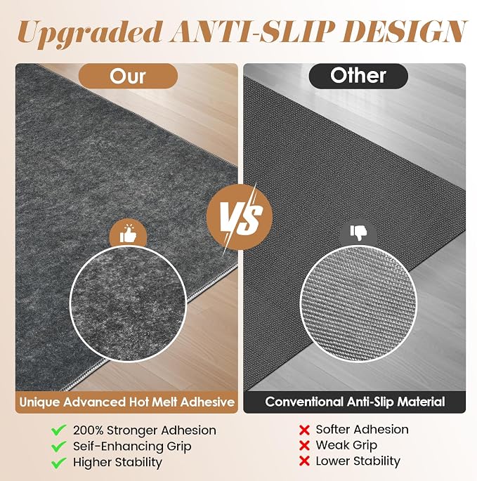 Office Chair Mat for Hardwood Tile Floor, 48"x60"Anti-Slip Under Desk Carpet Protector for Rolling Computer Chair Mat, Machine Washable Office Area Carpet (Chenille,Blue) - Image 6