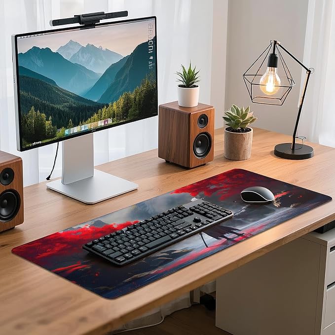Gaming Mouse Pad - (31.5"×11.8") Japanese Samurai Large Mouse Pads for Desk - Desk Mat for Keyboard and Mouse with Non-Slip Base, Desks Pad Matfor Game/Office & Home - Image 7