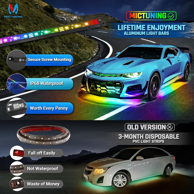 MICTUNING N8 RGB+IC Underglow Light Kit Soundsync - Image 4
