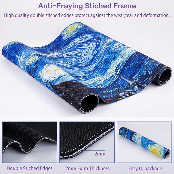 Canjoy Gaming Mouse Pad, 31.5x15.7in Large Mouse Pads for Desk Keyboard Pad | Desk Mat for Keyboard and Mouse Computer Big Full Size Desk Pad with Non-Slip Rubber Base and Stitched Edge for Home Office - Image 6