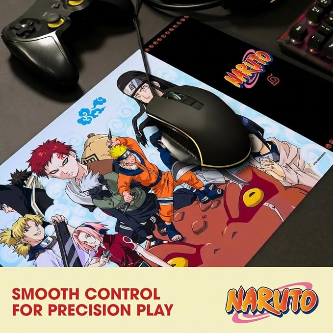 Naruto Large Gaming Mouse Pad 31"x15" XL Computer Desk Mat, Anime Keyboard | Oversized 31x15in Naruto anime gaming mouse pad, smooth fabric top, stitched edges, non-slip rubber base. - Image 4