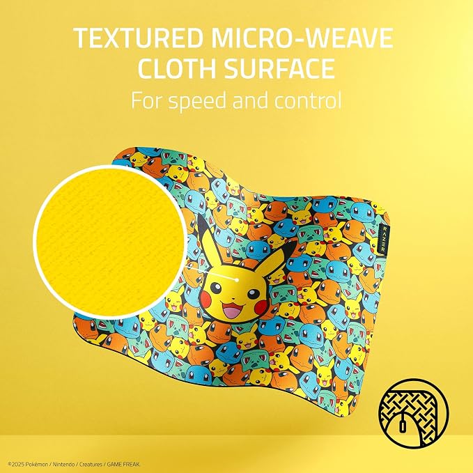 Razer Gigantus V2 Soft Gaming Mouse Pad (Medium), Pokémon Edition | Textured Micro-Weave Cloth Surface, Thick, High-Density Rubber Foam, Anti Slip Base - Image 2