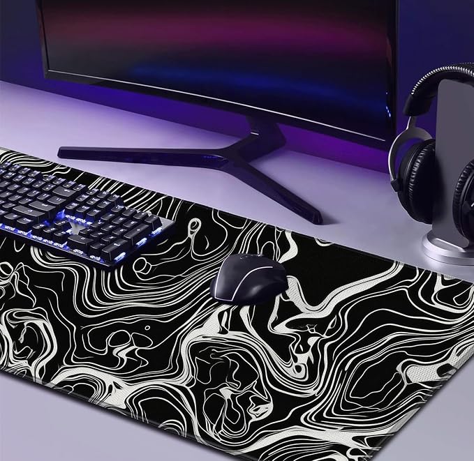 Marble Patterned XL Gaming Mouse Pad, Suitable for Office and Study Mouse Pads - Image 4