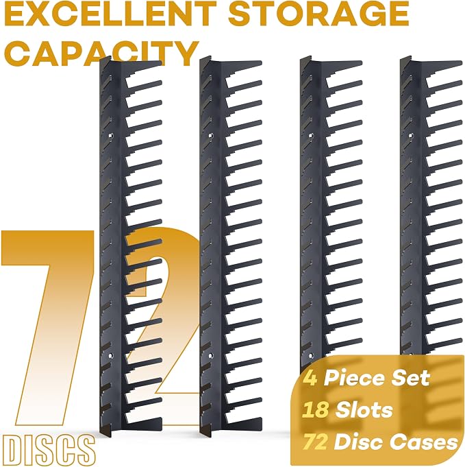 Funturbo Video Game Storage Wall Mount Game Case Holder, Metal Wall Mounted Media Storage Shelves for PS, Xbox, Switch Game Organizer (4-Pack) - Image 3