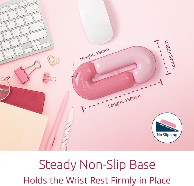 Kensington Gel Mouse Wrist Rest Support Cushion for Mice & Trackballs, Duo Gel Ergonomic Mouse Wrist Support for Pain Relief, Comfortable Non-Skid, Loop Pink 7.4" x 3.27" x 0.7" K62828WW - Image 6