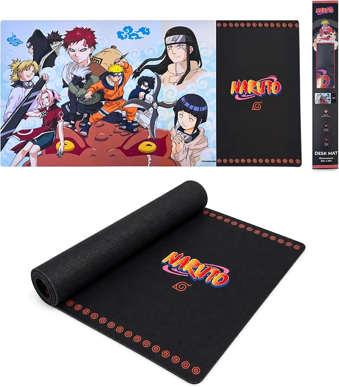 Naruto Large Gaming Mouse Pad 31"x15" XL Computer Desk Mat, Anime Keyboard | Oversized 31x15in Naruto anime gaming mouse pad, smooth fabric top, stitched edges, non-slip rubber base. by CultureFly