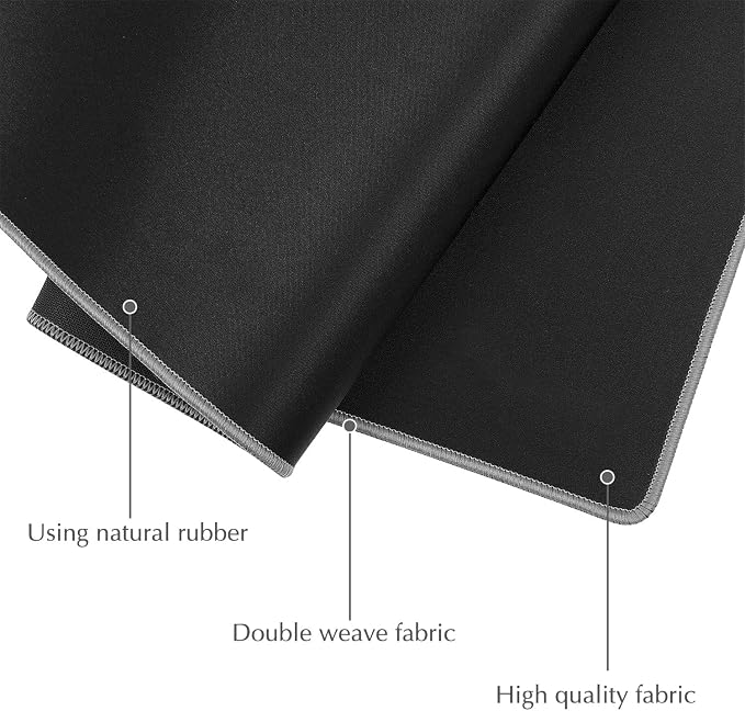 JIALONG Large Gaming Mouse Pad, Extended Mousepad with Grey Stitched Edges, XXL Desk Mat, Big Computer Keyboard Mat for Gaming and Office, 35.4 x 15.7 inches - Image 2