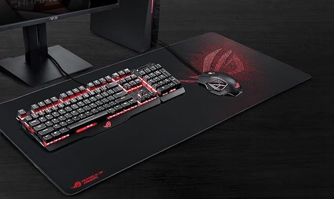 ASUS ROG Sheath Gaming Mouse Pad – 35.4” x 17.3", Extra-Large Surface, Pixel-Precise Tracking, Anti-Fray Stitched Edges, Non-Slip Base - Black/Red - Image 2