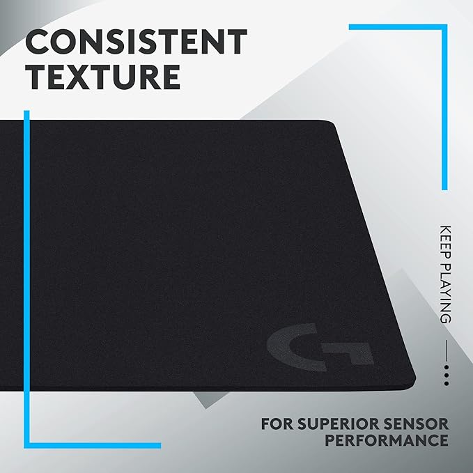 Logitech G640 Large Cloth Gaming Mouse Pad (600x460x3) - Black | Optimized for gaming sensors, moderate surface friction - Image 3