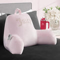 Juicy Couture Velour Backrest Pillow with Rhinestone Juicy Logo - 30"x17", Light Pink Supportive Bed Rest Pillow for Reading, Gaming, or Relaxing by Unknown