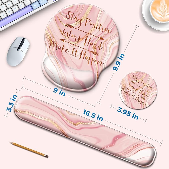Mouse Pad and Keyboard Wrist Rest Support,Ergonomic Mouse Pad Set - Image 2