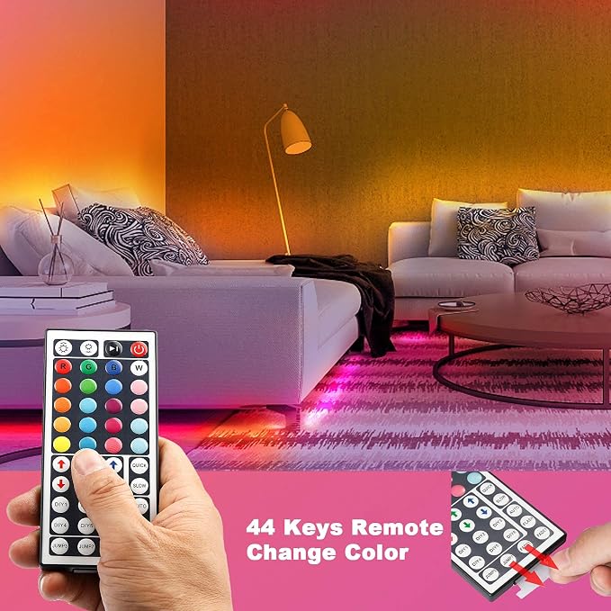 DAYBETTER Led Lights for Bedroom, 32.8ft Led Strip Lights RGB Color Changing Strip Light with Remote Control, Led Light for Room Decor, Home Decor - Image 4