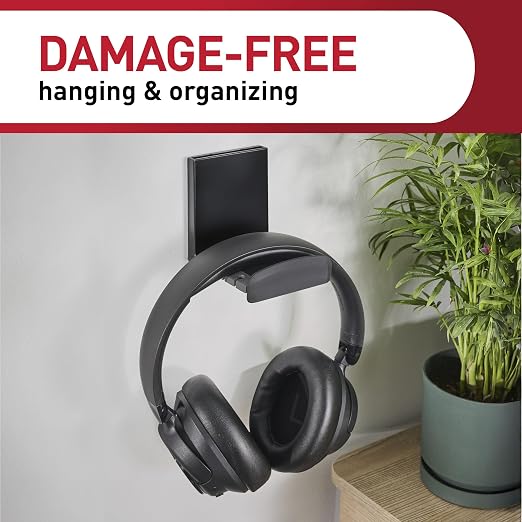 Command Headphone Hanger, Black, 1 Hook, 4 Large Strips - Image 5