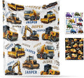 Ship Next Day, Personalized Truck Blanket - Printed in USA, Custom Name Blankets for Kids with Engineering Vehicle, Home Bedding Bed Decor, Fun Birthday Gift for Boys&Girls Women Man by Unknown